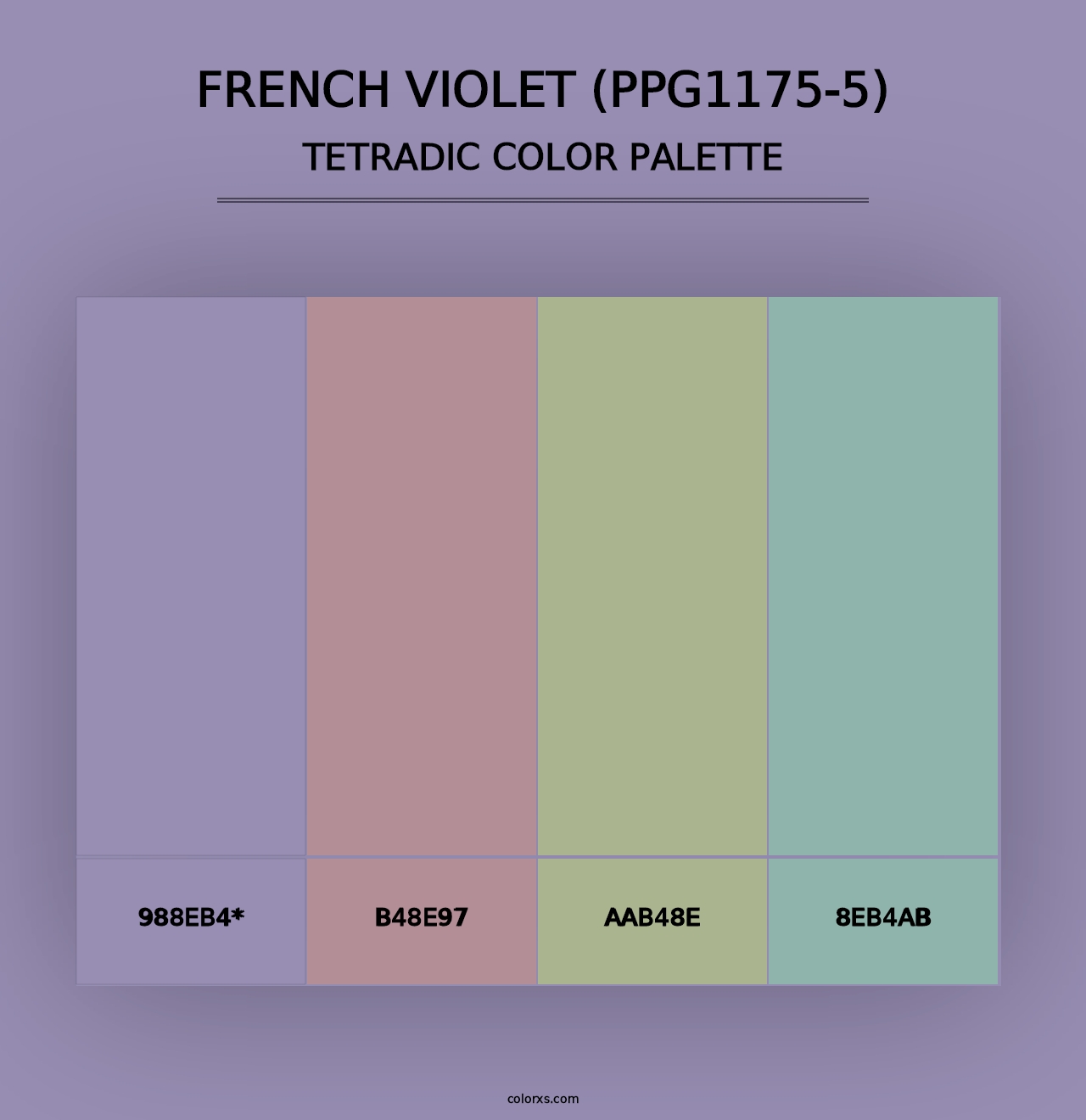 French Violet (PPG1175-5) - Tetradic Color Palette