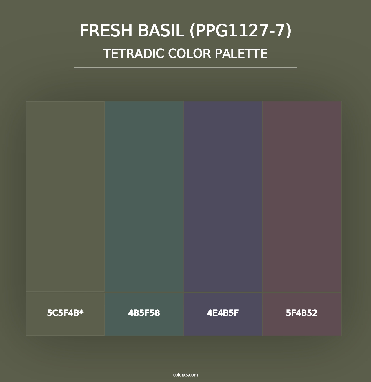 Fresh Basil (PPG1127-7) - Tetradic Color Palette