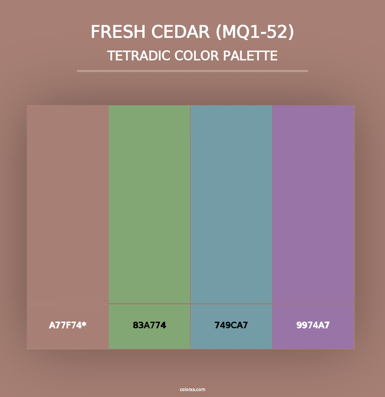 Fresh Cedar (MQ1-52) - Tetradic Color Palette