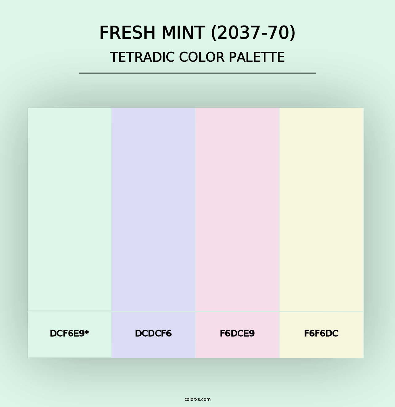 Fresh Mint (2037-70) - Tetradic Color Palette