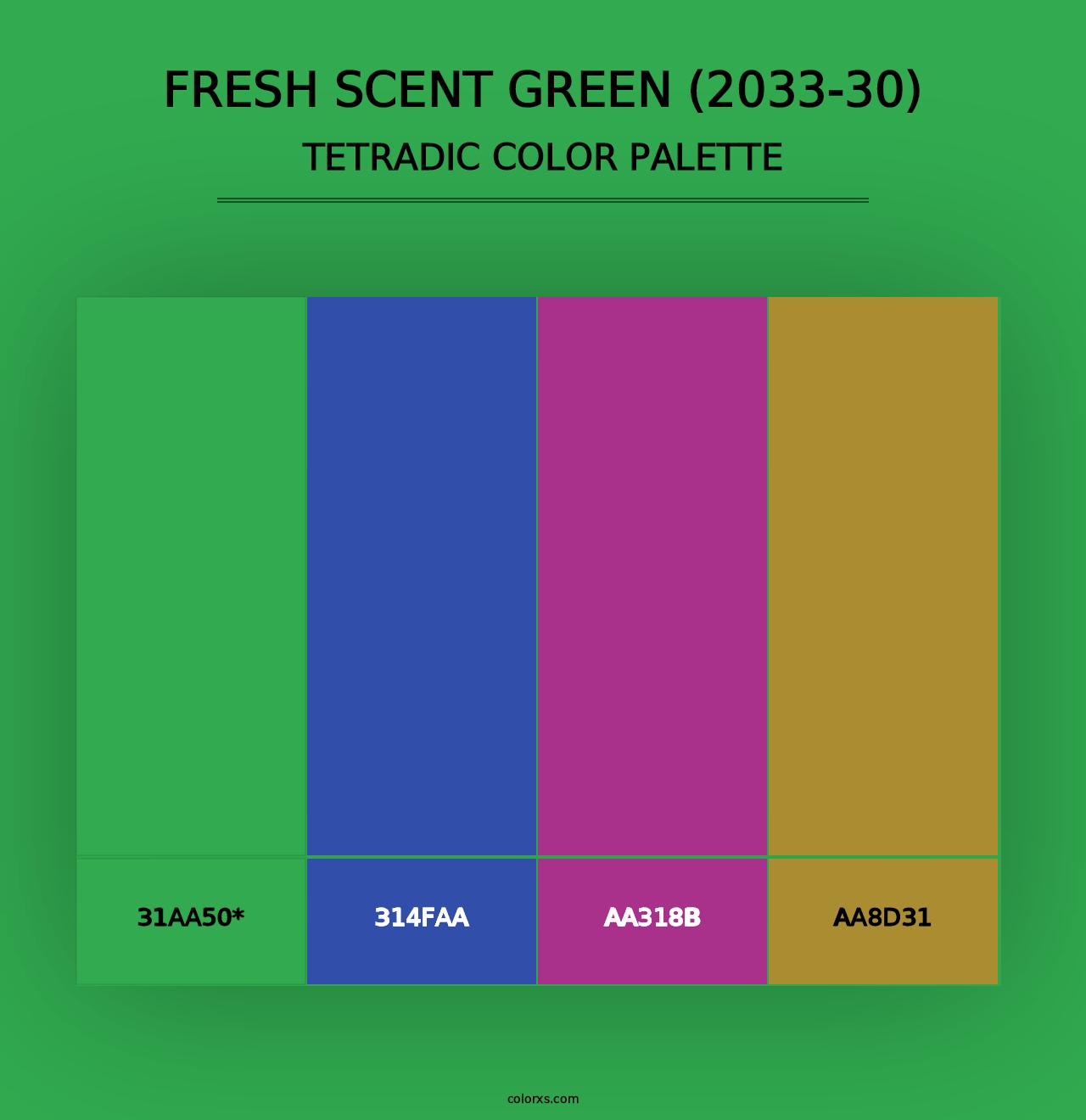 Fresh Scent Green (2033-30) - Tetradic Color Palette