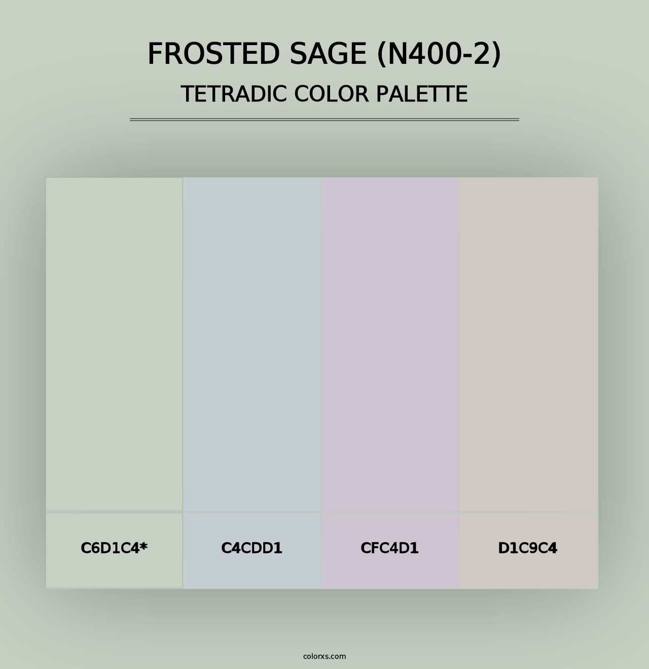 Frosted Sage (N400-2) - Tetradic Color Palette