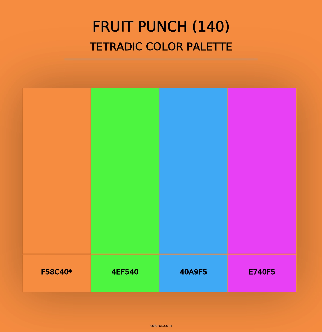 Fruit Punch (140) - Tetradic Color Palette