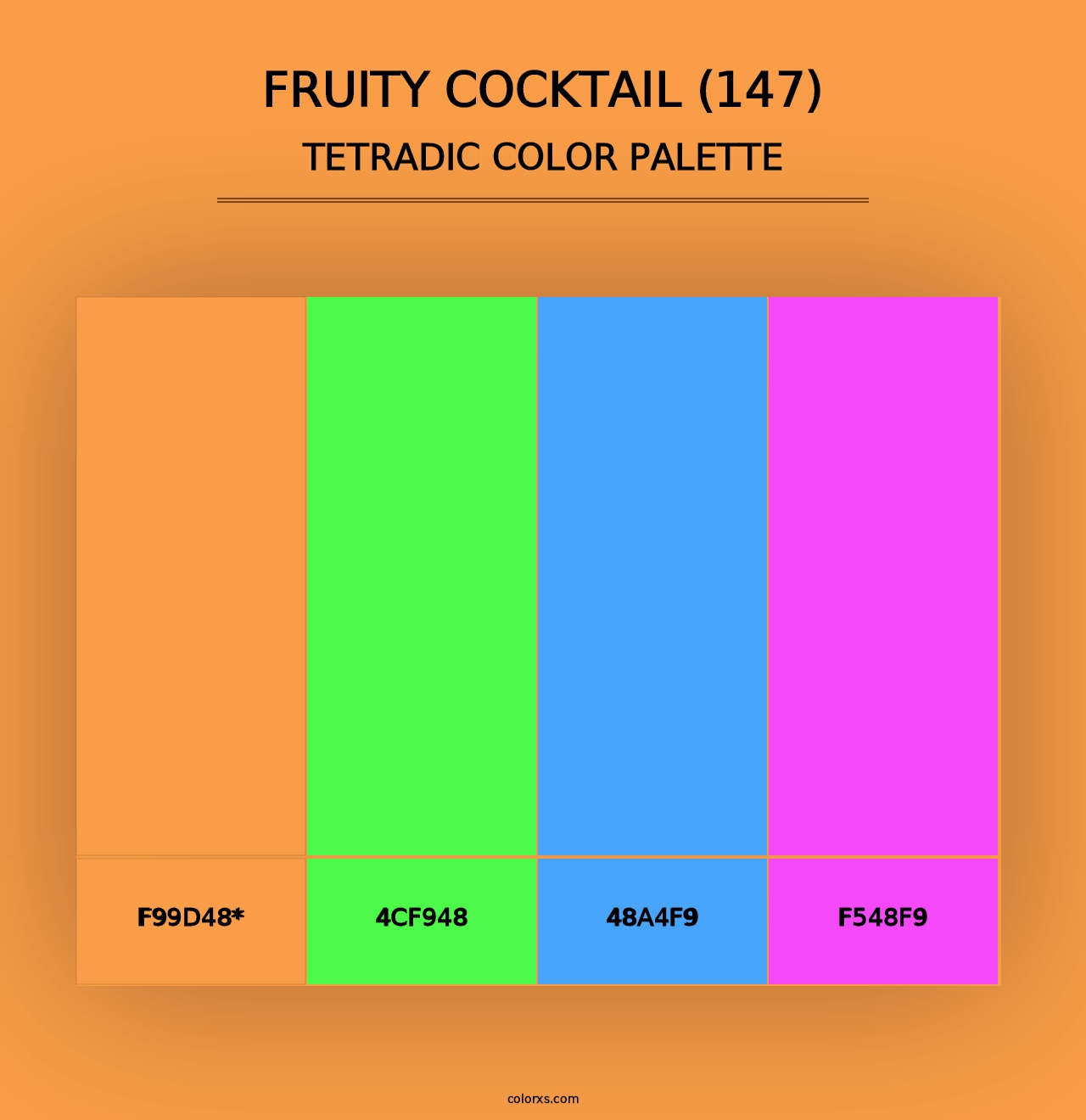 Fruity Cocktail (147) - Tetradic Color Palette