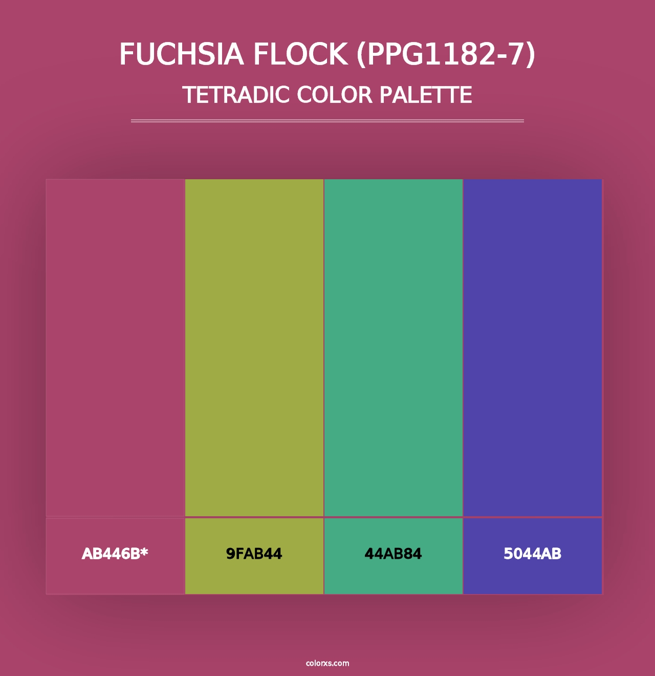 Fuchsia Flock (PPG1182-7) - Tetradic Color Palette