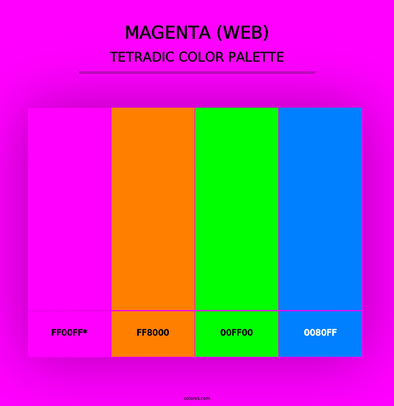 Magenta (Web) - Tetradic Color Palette