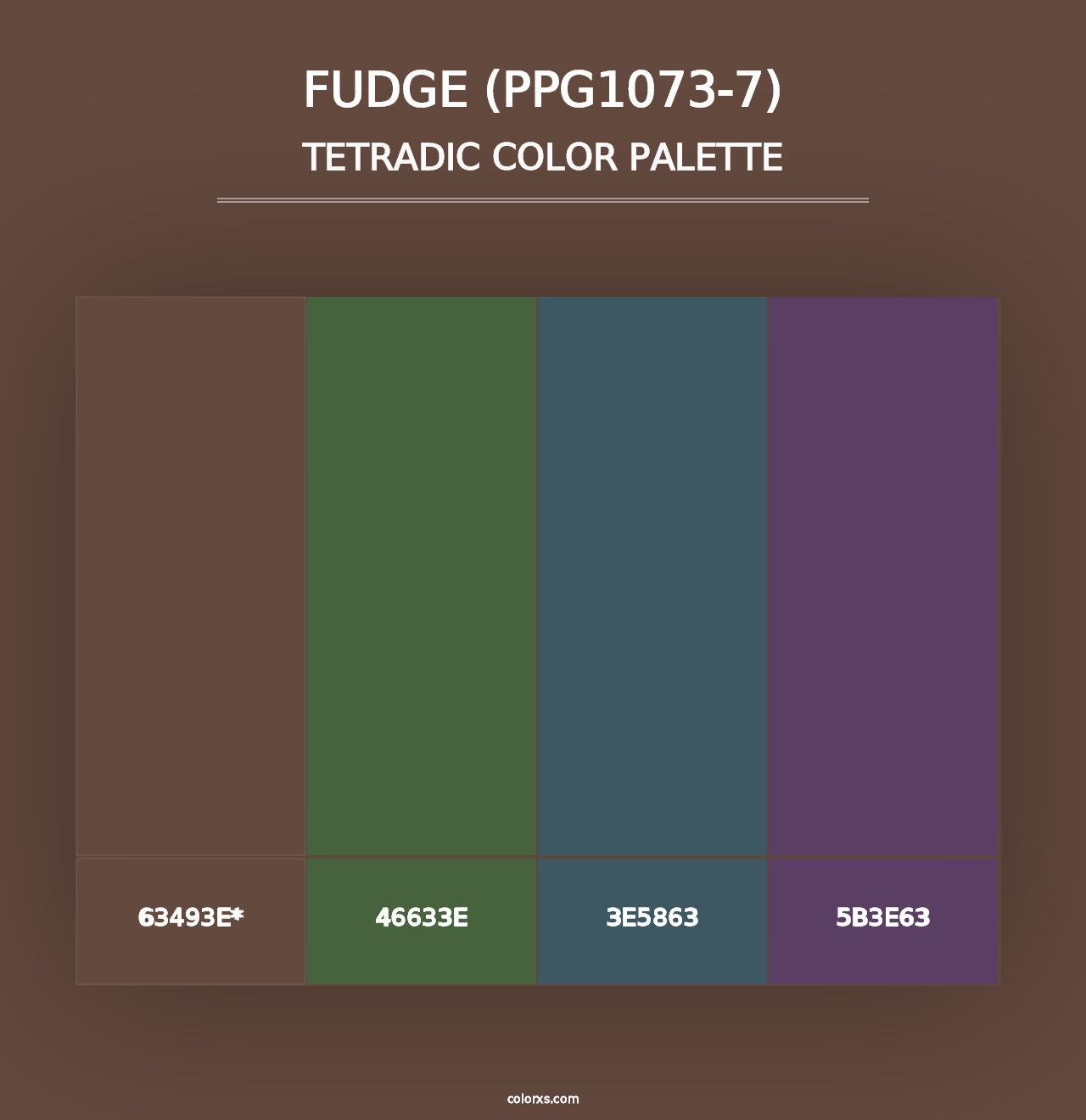 Fudge (PPG1073-7) - Tetradic Color Palette