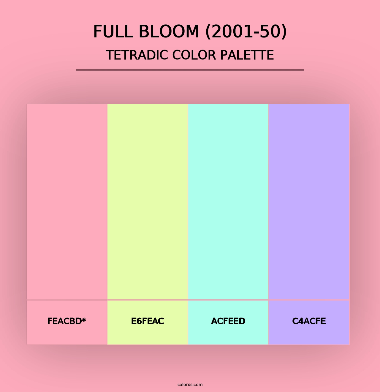 Full Bloom (2001-50) - Tetradic Color Palette