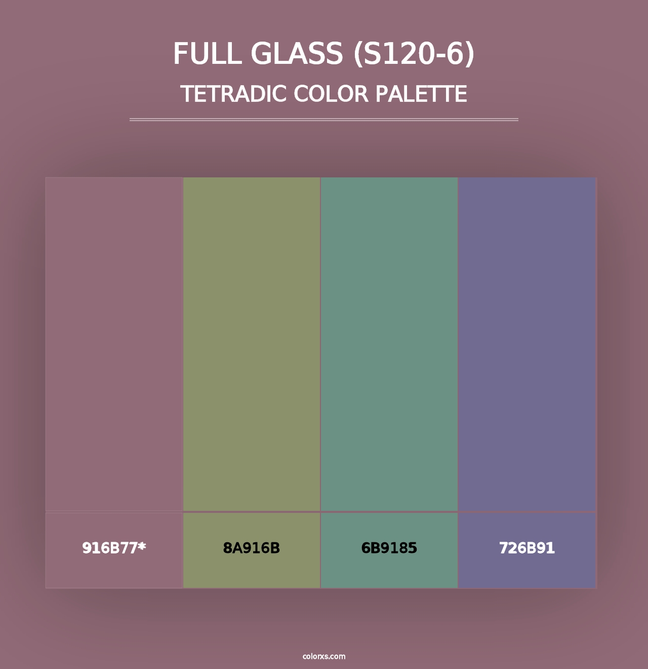 Full Glass (S120-6) - Tetradic Color Palette