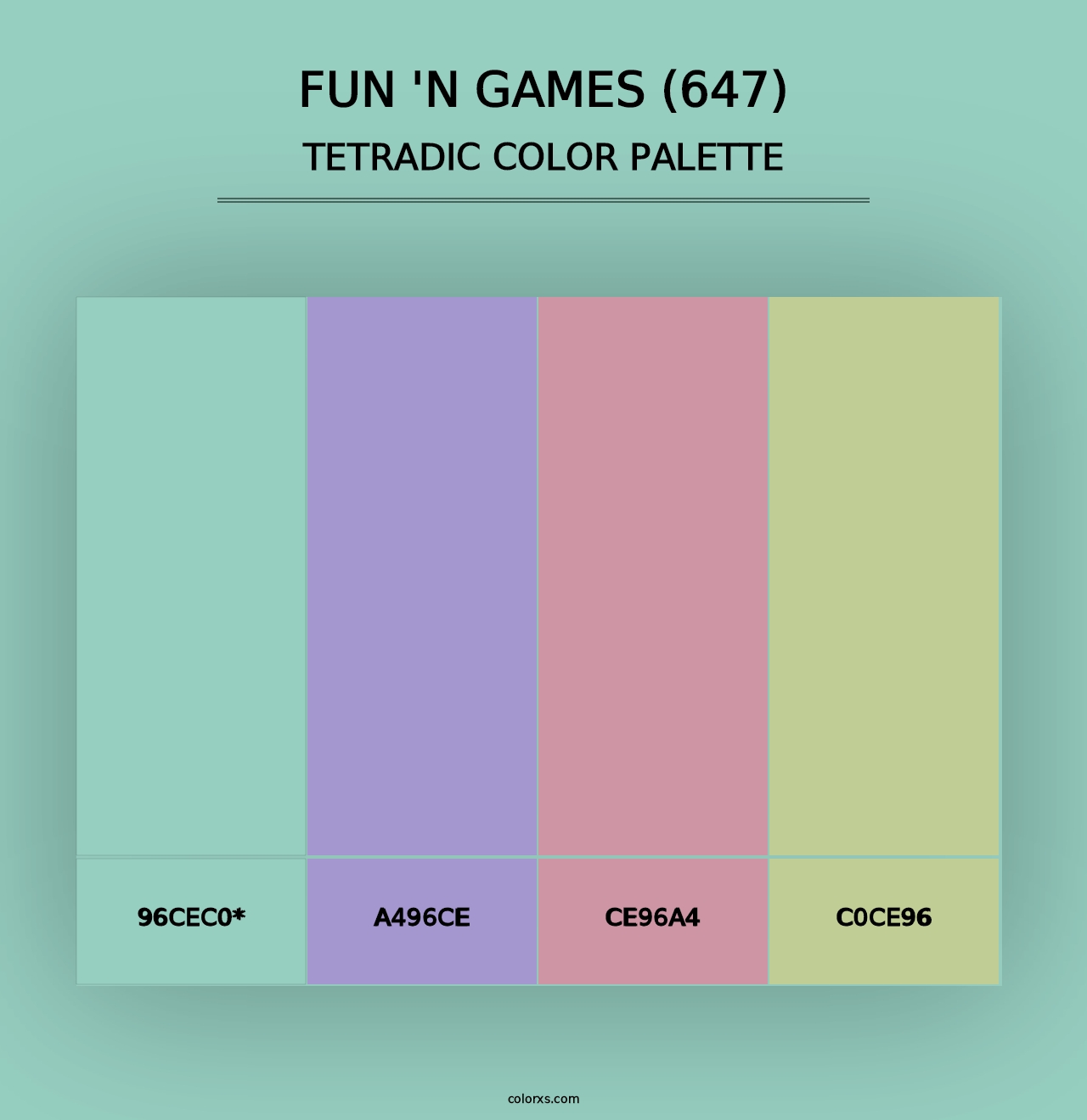 Fun 'n Games (647) - Tetradic Color Palette