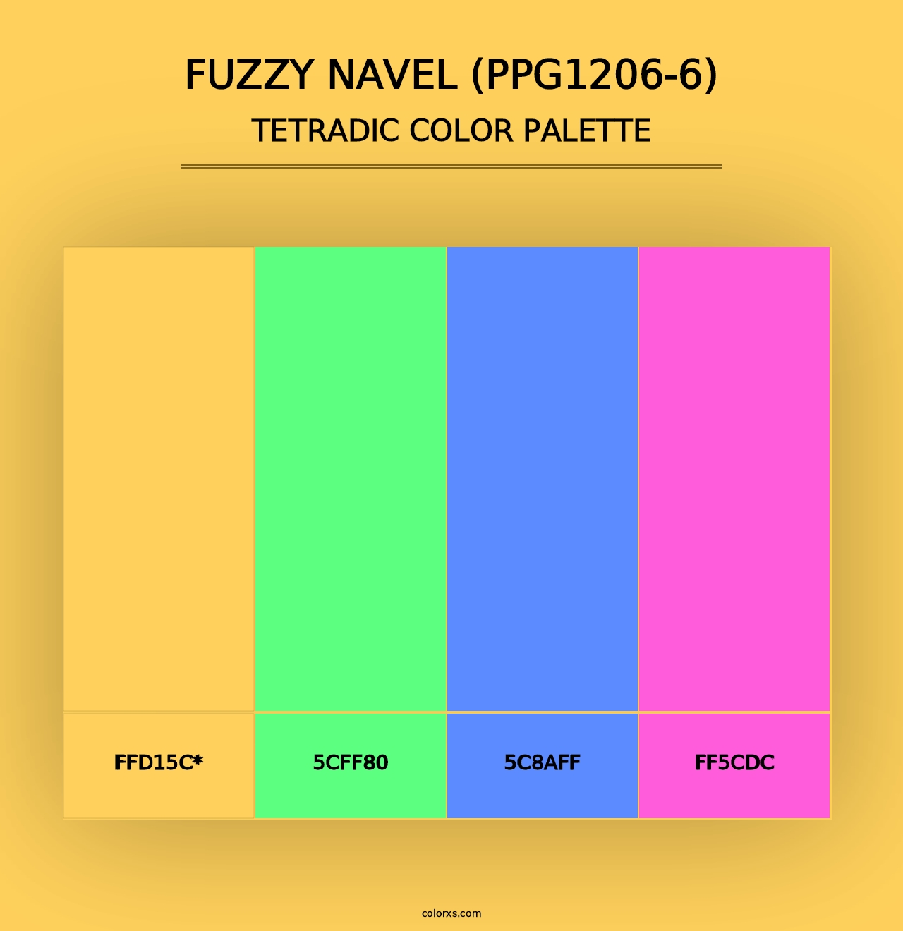 Fuzzy Navel (PPG1206-6) - Tetradic Color Palette