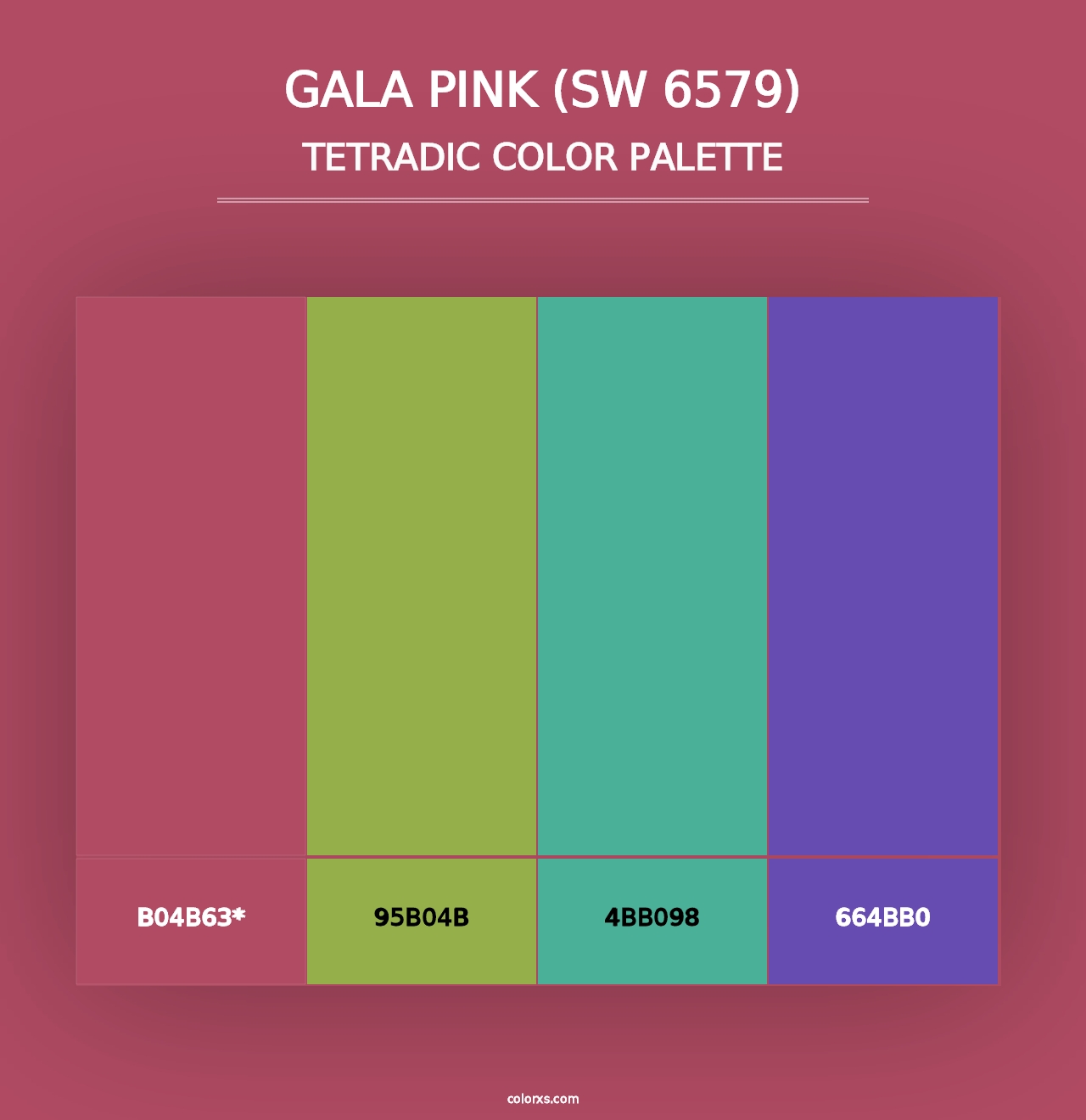 Gala Pink (SW 6579) - Tetradic Color Palette