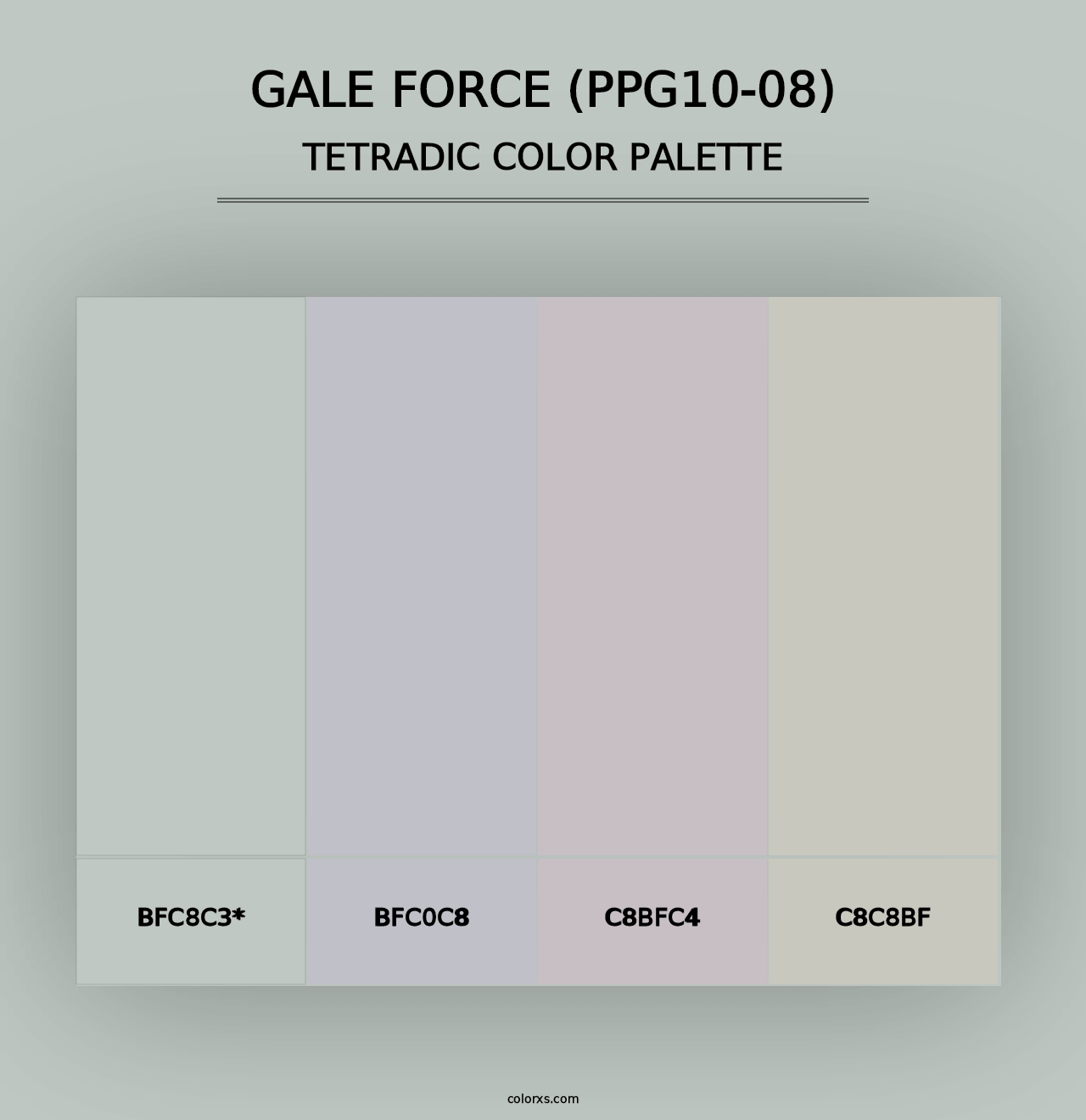 Gale Force (PPG10-08) - Tetradic Color Palette