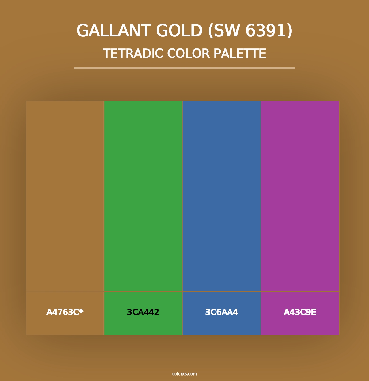 Gallant Gold (SW 6391) - Tetradic Color Palette