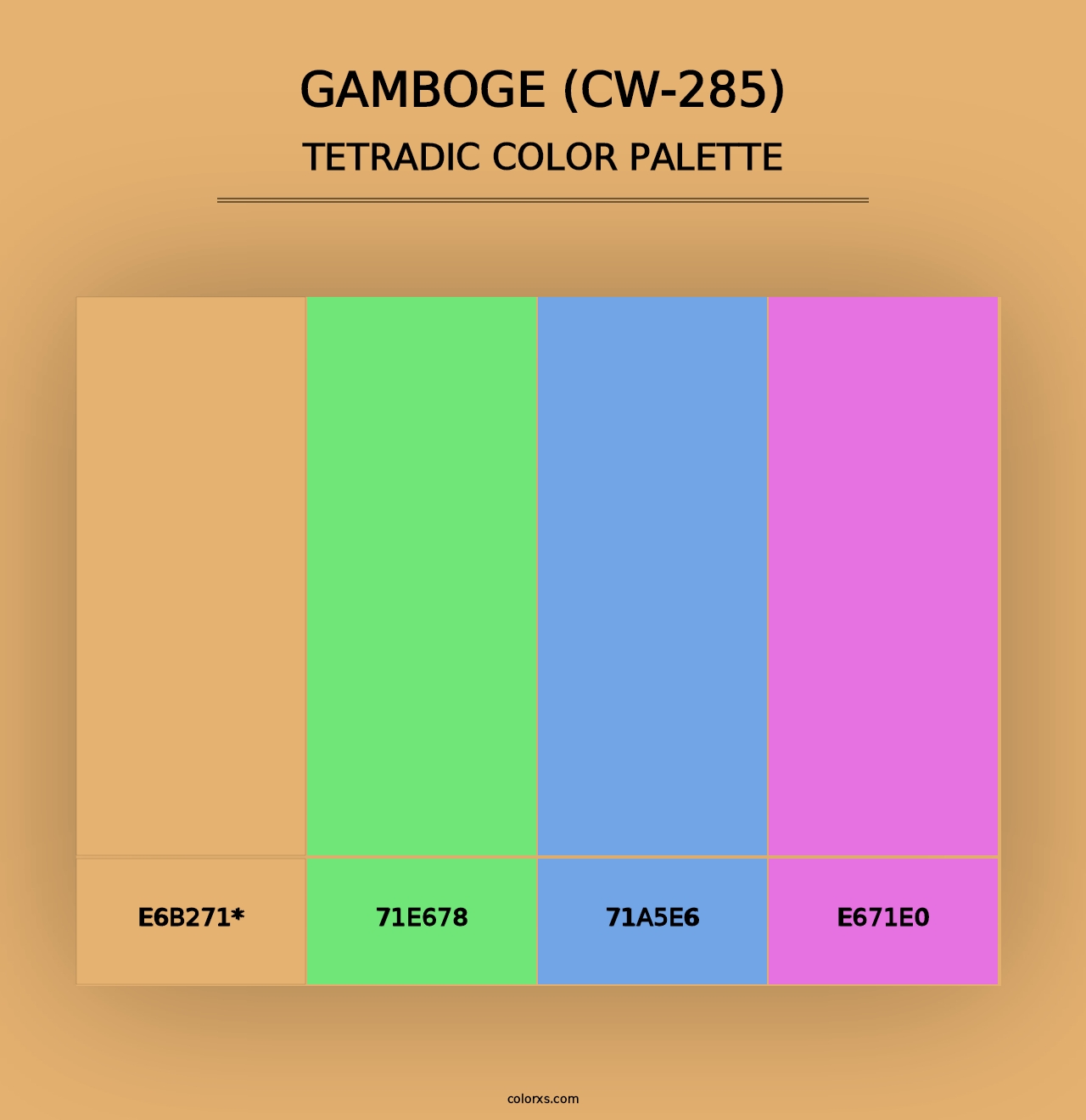 Gamboge (CW-285) - Tetradic Color Palette