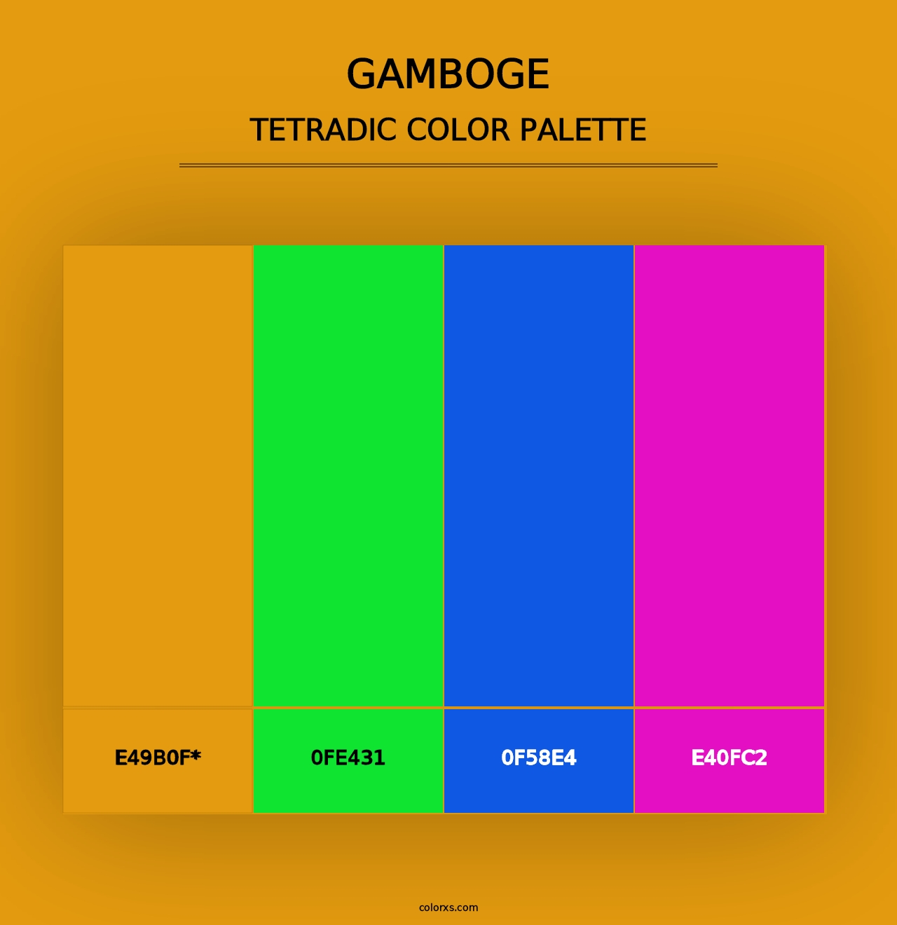 Gamboge - Tetradic Color Palette