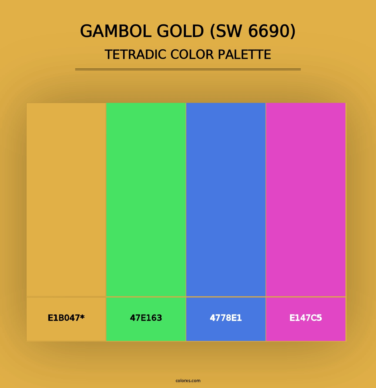 Gambol Gold (SW 6690) - Tetradic Color Palette