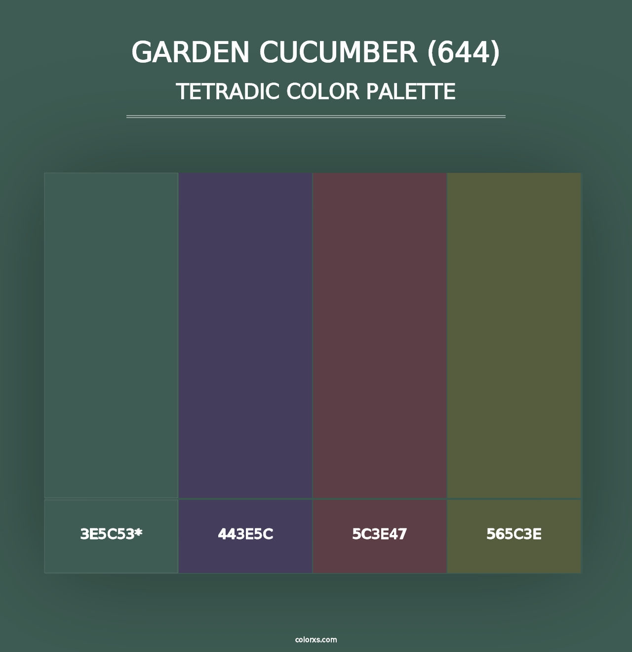 Garden Cucumber (644) - Tetradic Color Palette