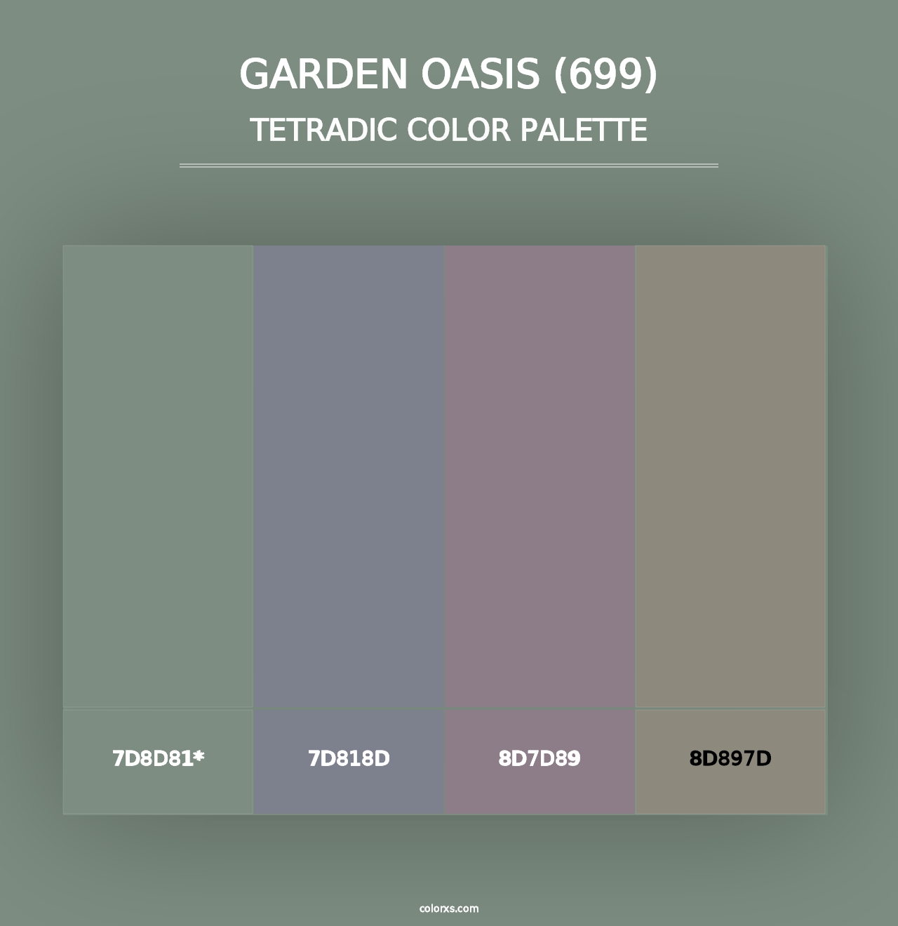 Garden Oasis (699) - Tetradic Color Palette