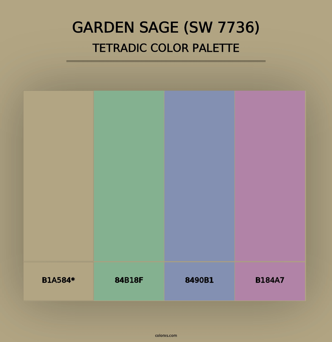 Garden Sage (SW 7736) - Tetradic Color Palette