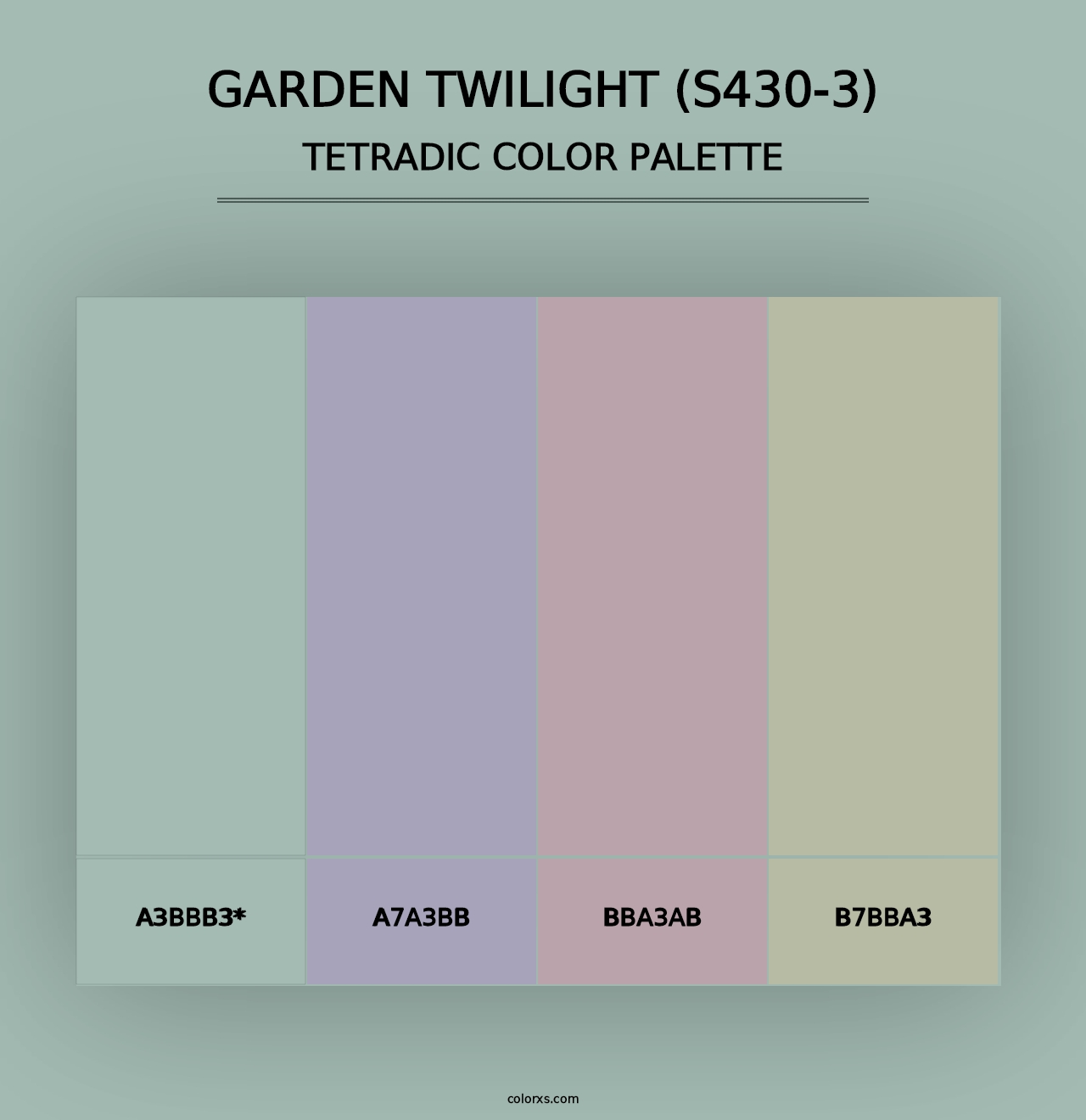 Garden Twilight (S430-3) - Tetradic Color Palette