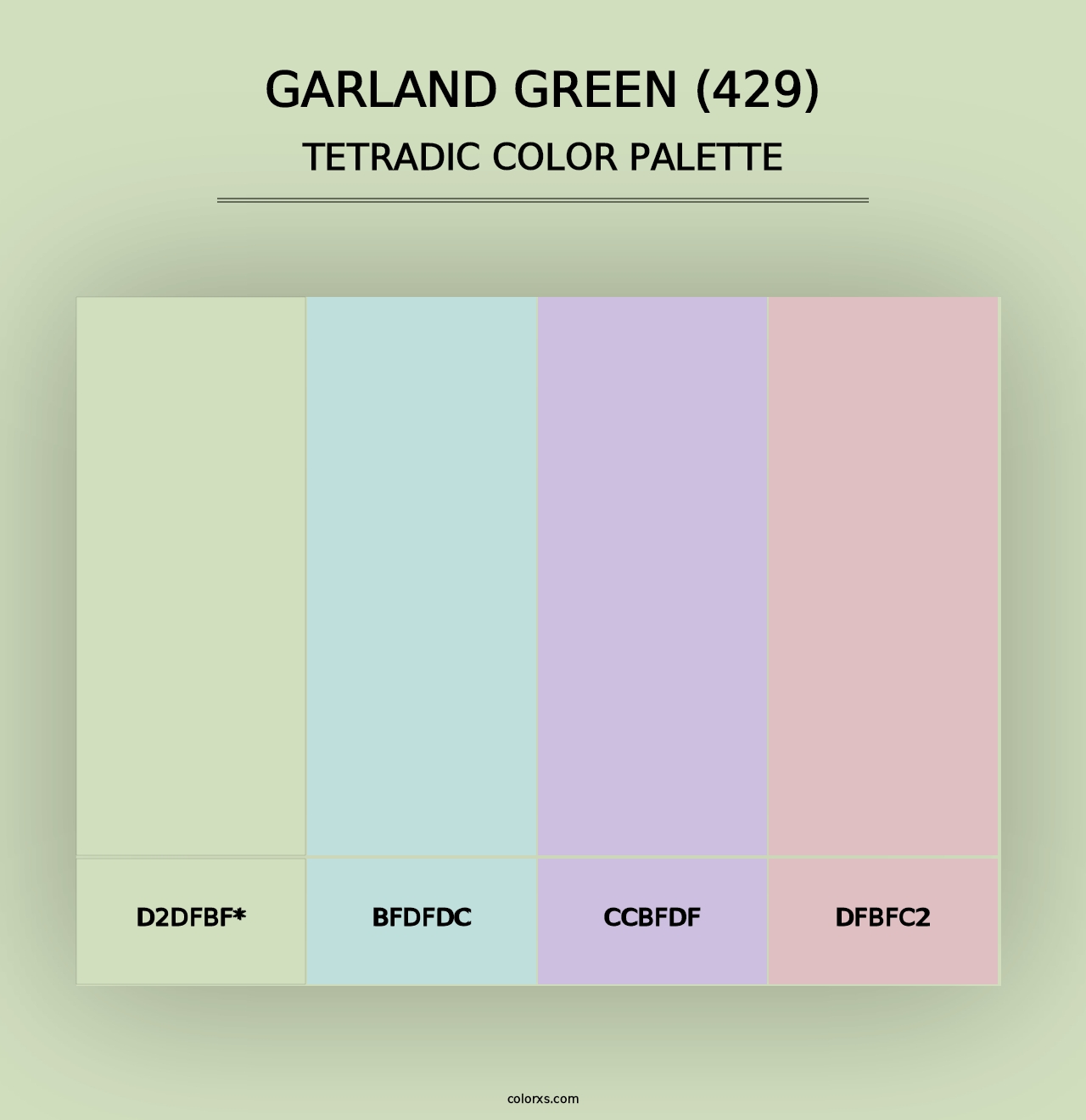 Garland Green (429) - Tetradic Color Palette