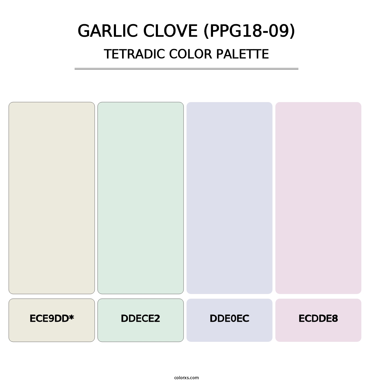 Garlic Clove (PPG18-09) - Tetradic Color Palette