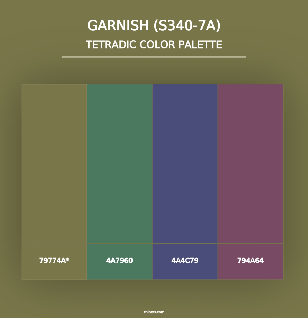 Garnish (S340-7A) - Tetradic Color Palette