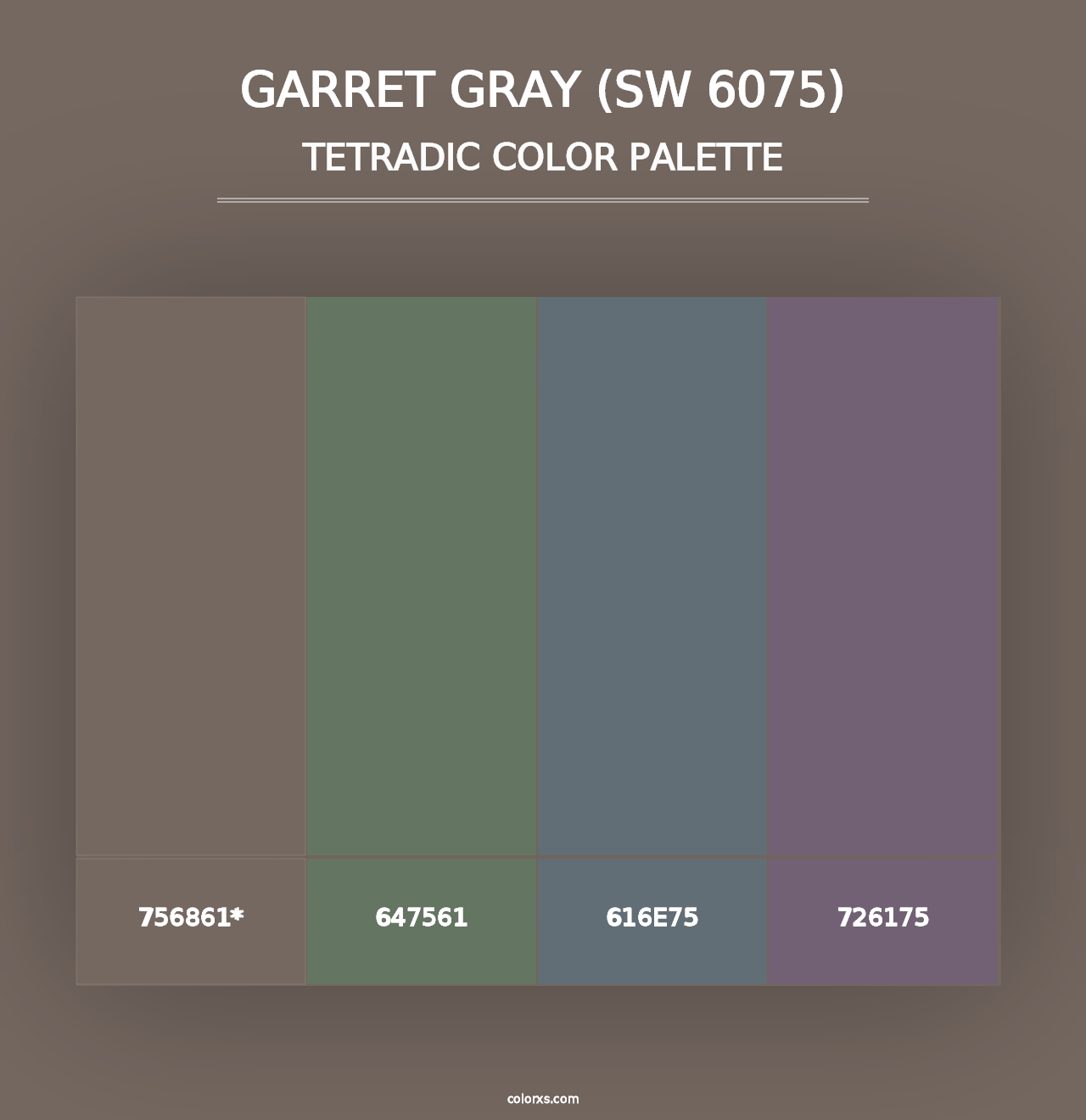 Garret Gray (SW 6075) - Tetradic Color Palette