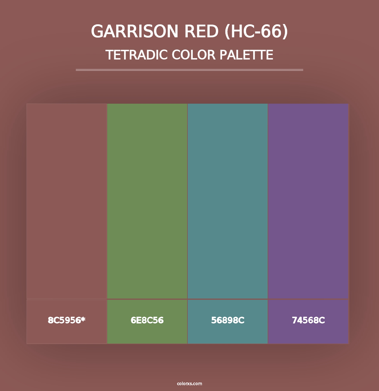 Garrison Red (HC-66) - Tetradic Color Palette