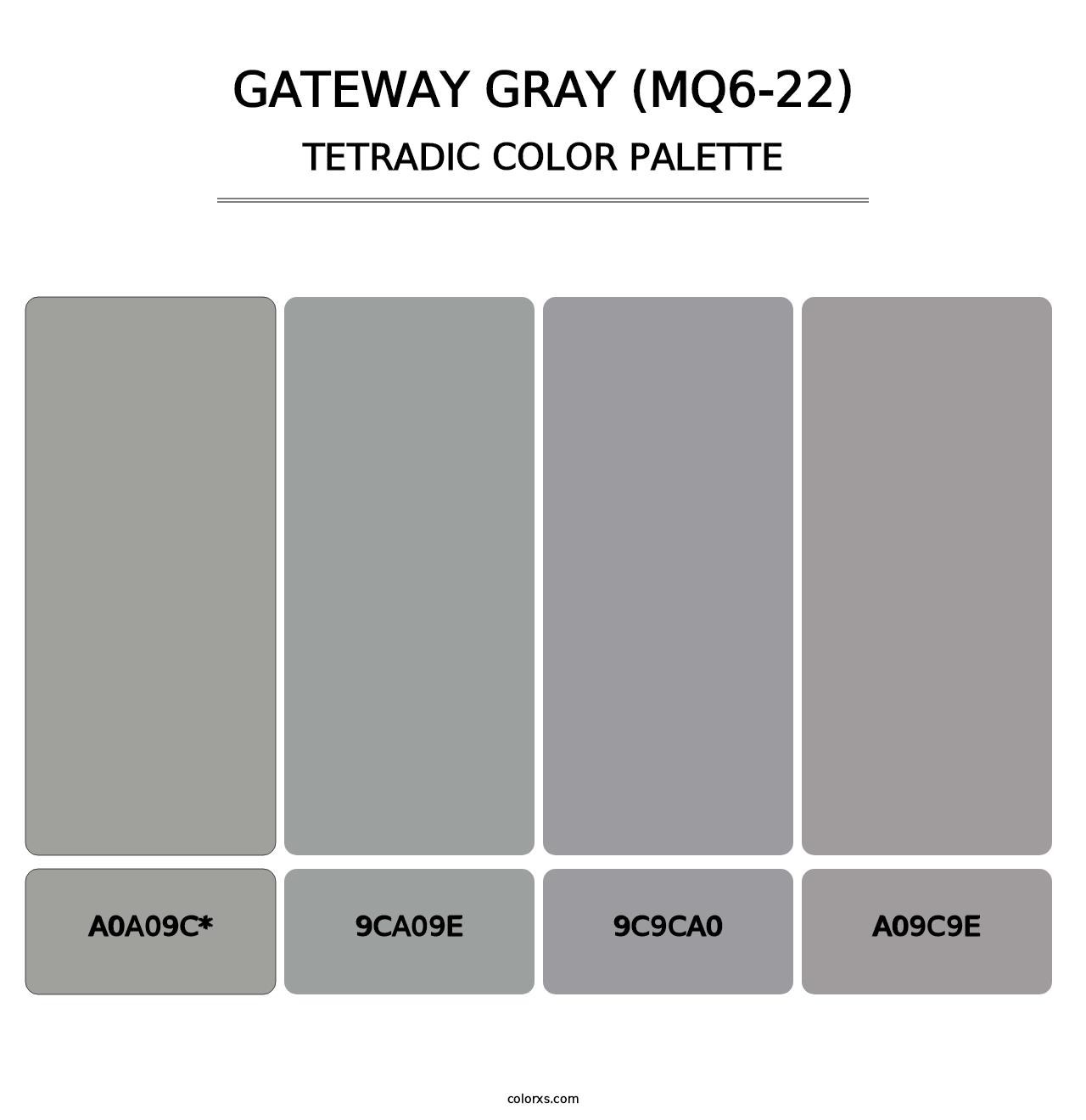 Gateway Gray (MQ6-22) - Tetradic Color Palette