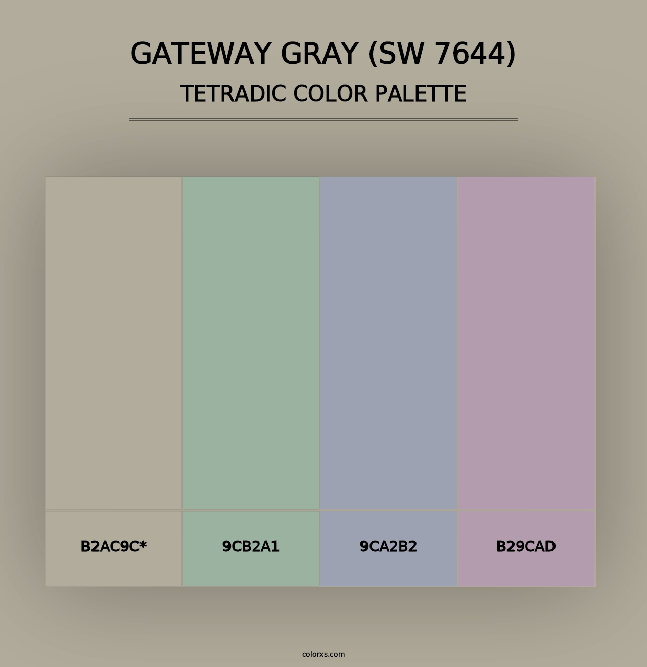 Gateway Gray (SW 7644) - Tetradic Color Palette