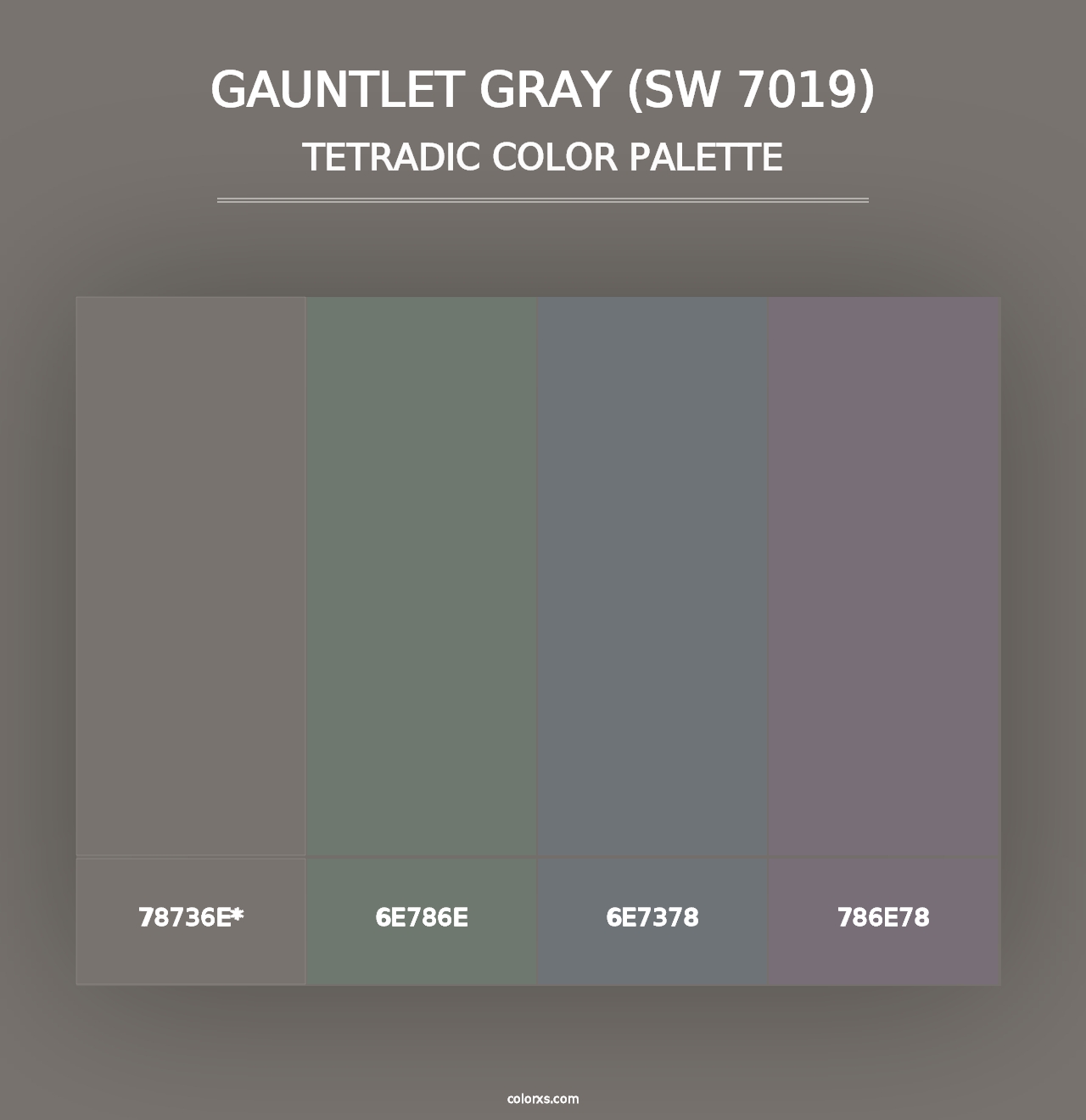 Gauntlet Gray (SW 7019) - Tetradic Color Palette