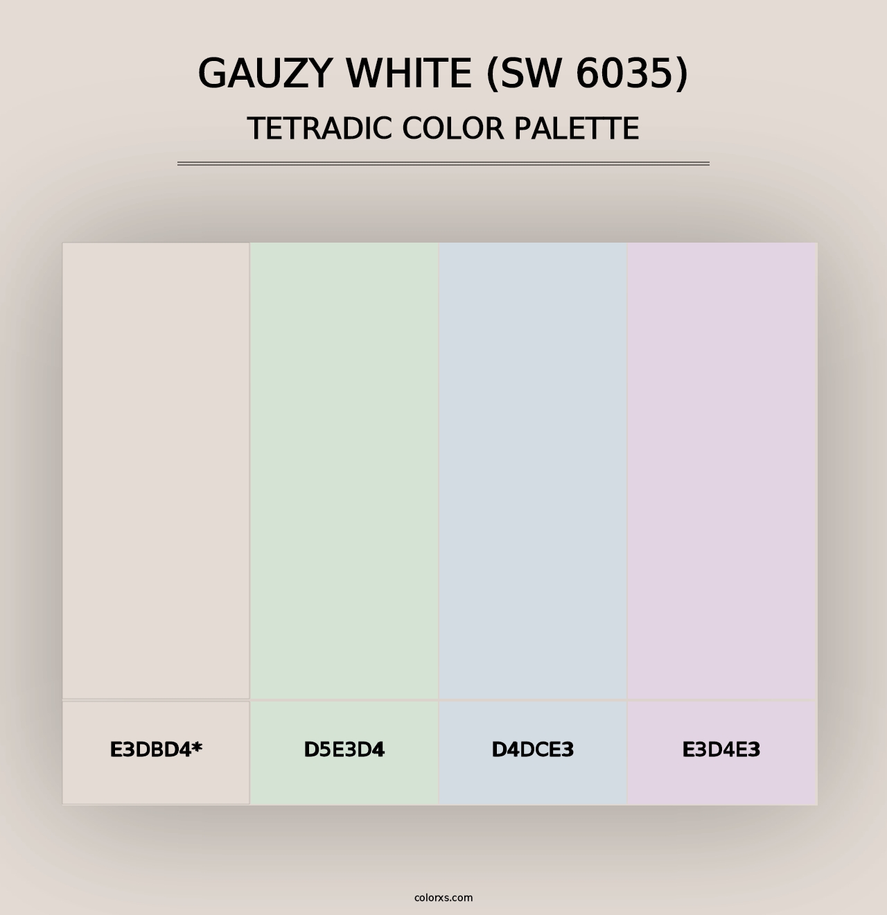 Gauzy White (SW 6035) - Tetradic Color Palette