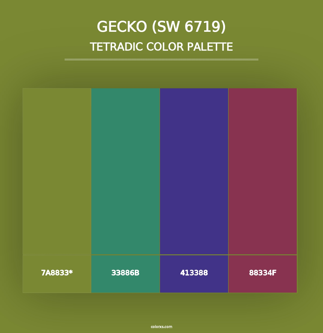 Gecko (SW 6719) - Tetradic Color Palette