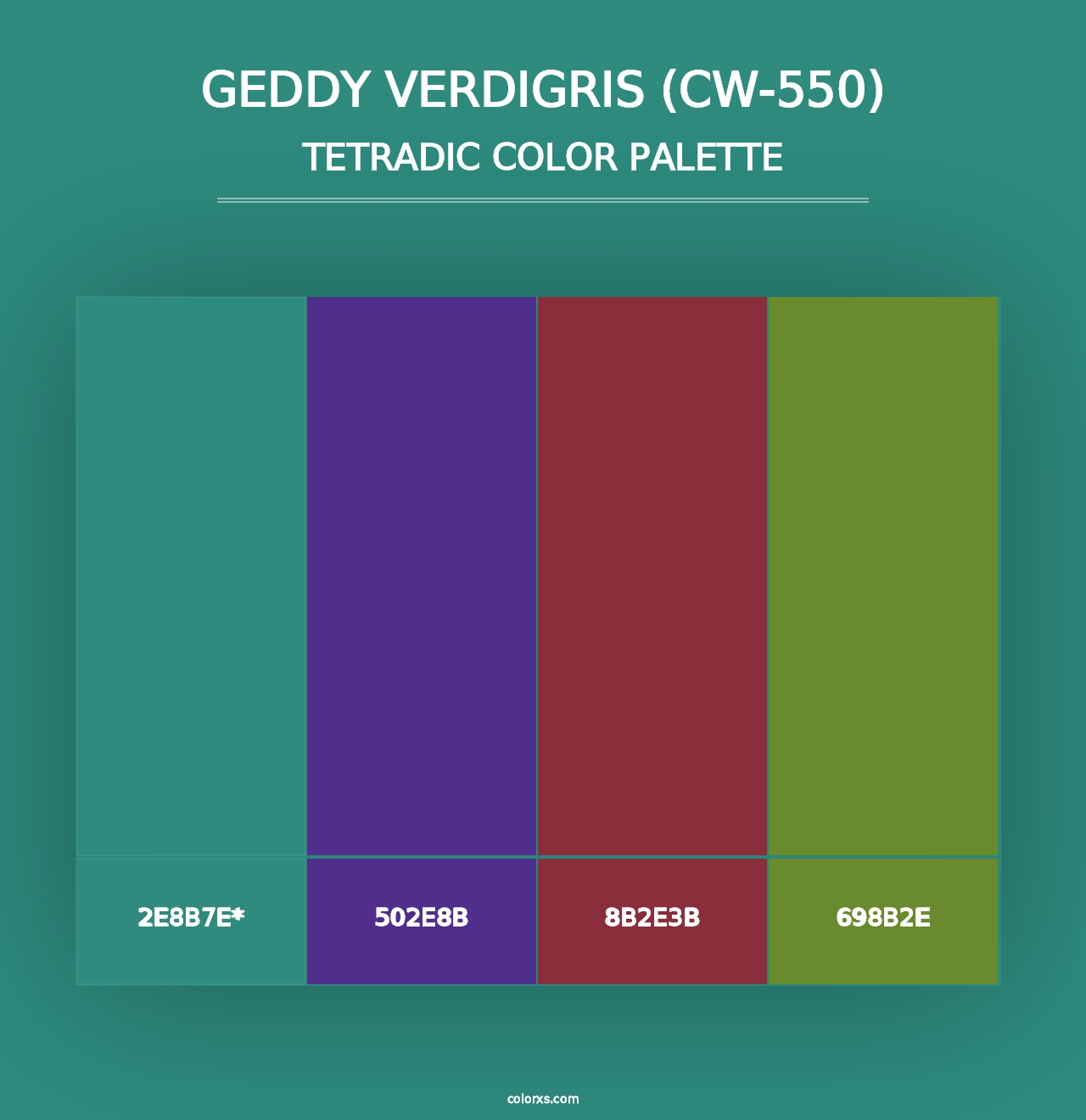 Geddy Verdigris (CW-550) - Tetradic Color Palette