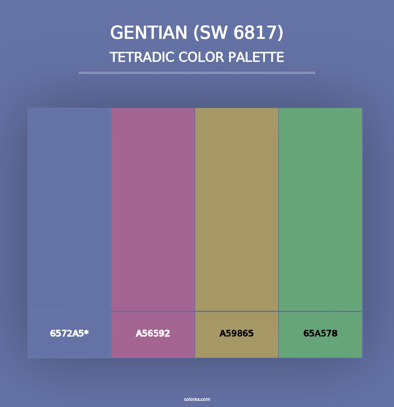 Gentian (SW 6817) - Tetradic Color Palette