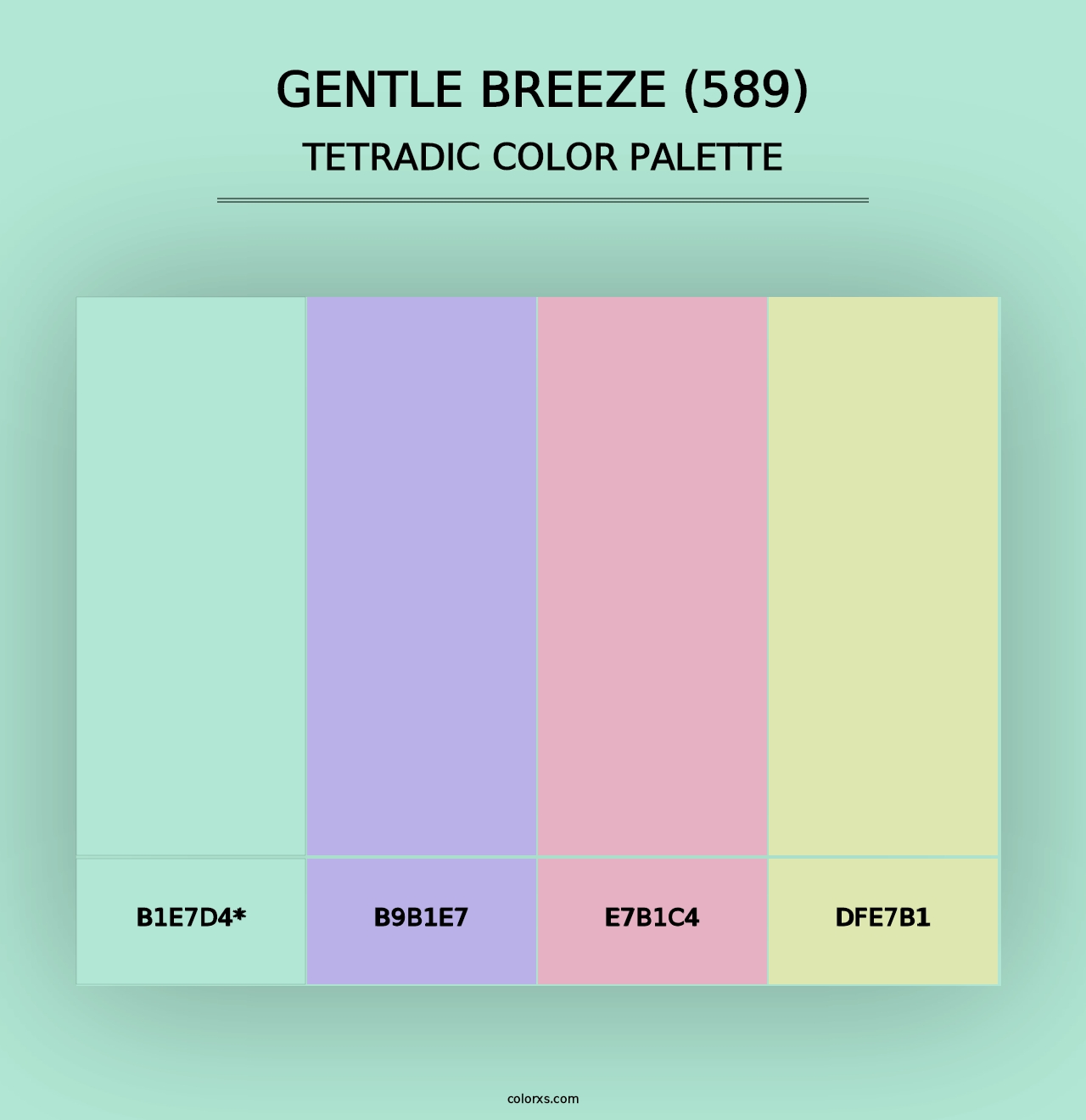 Gentle Breeze (589) - Tetradic Color Palette