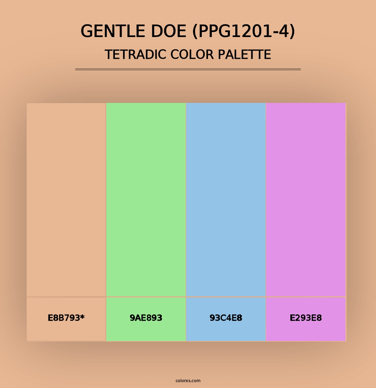 Gentle Doe (PPG1201-4) - Tetradic Color Palette