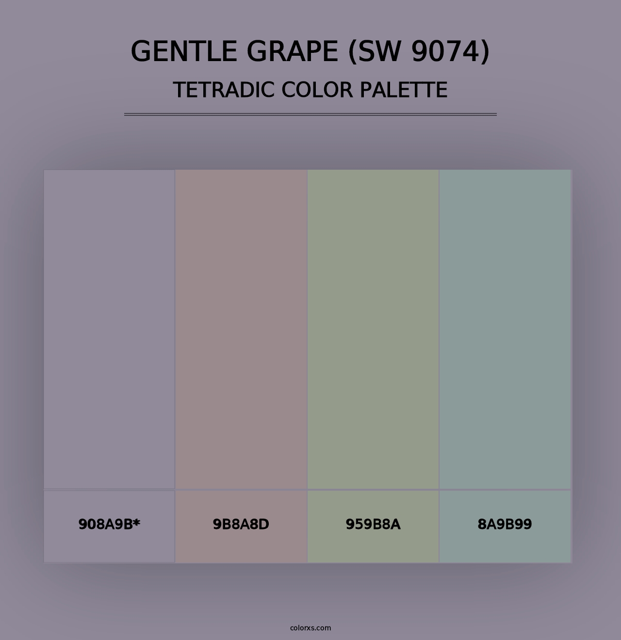 Gentle Grape (SW 9074) - Tetradic Color Palette