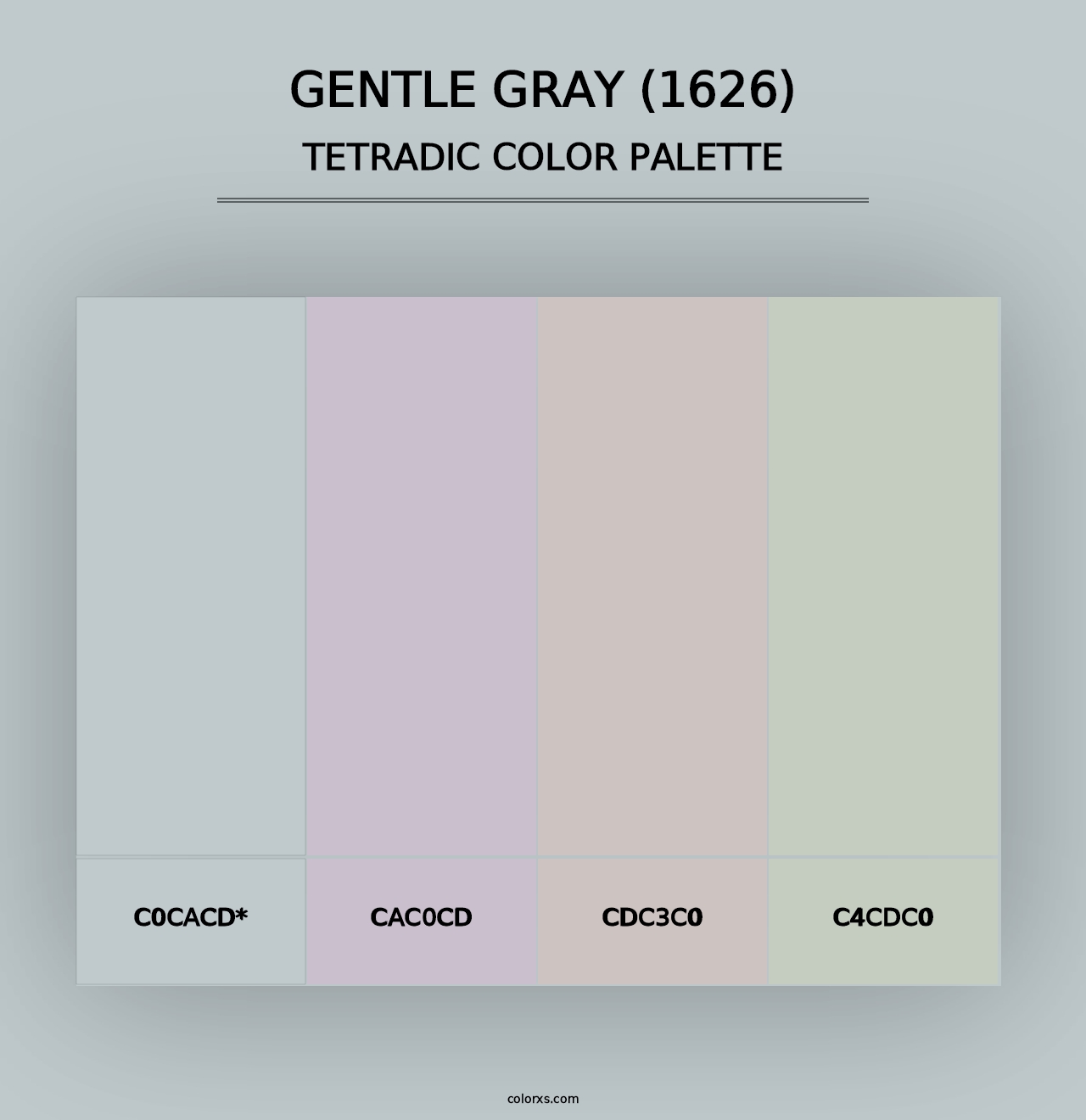 Gentle Gray (1626) - Tetradic Color Palette