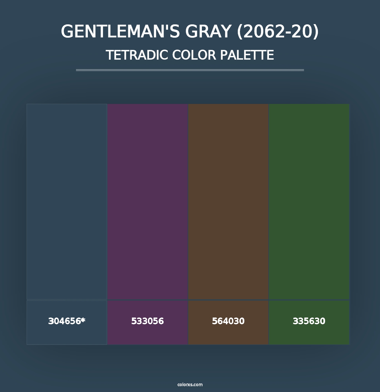 Gentleman's Gray (2062-20) - Tetradic Color Palette