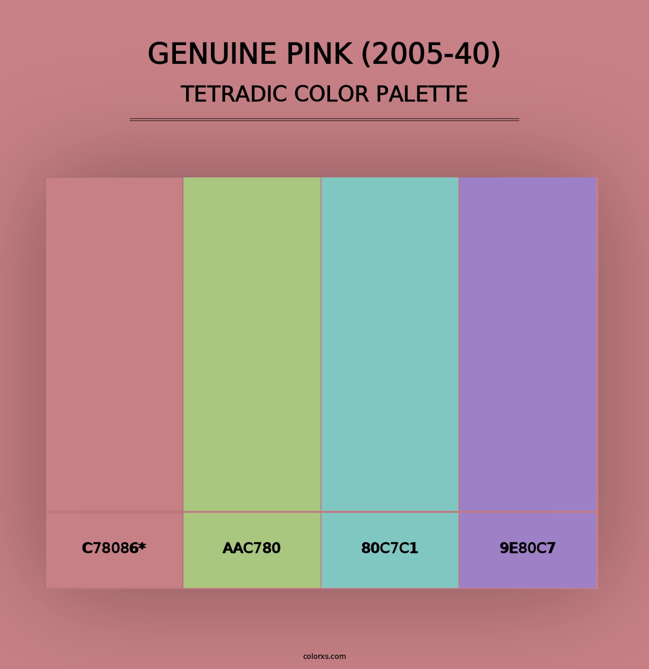 Genuine Pink (2005-40) - Tetradic Color Palette