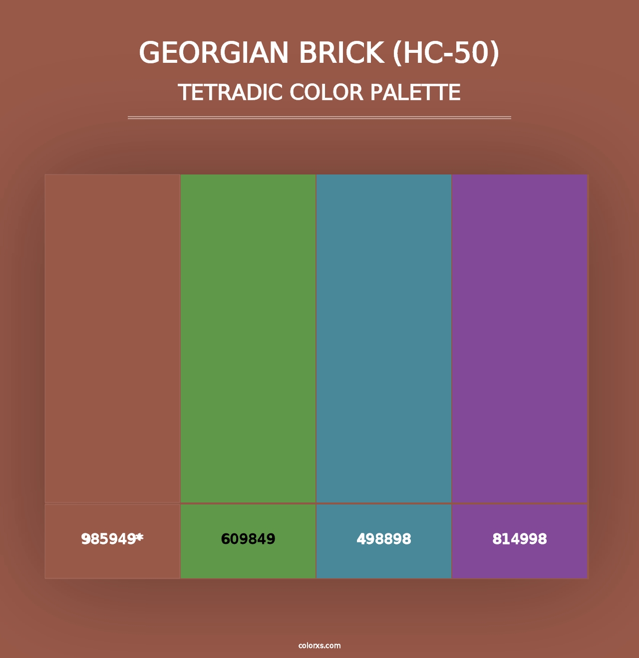 Georgian Brick (HC-50) - Tetradic Color Palette