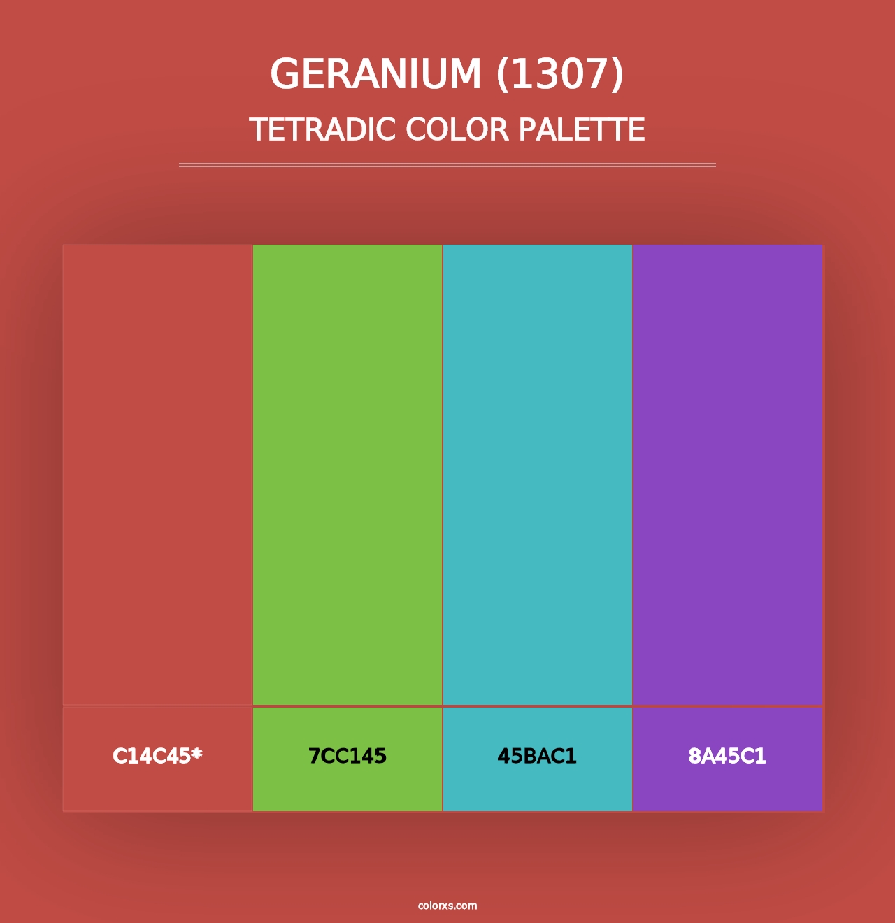 Geranium (1307) - Tetradic Color Palette