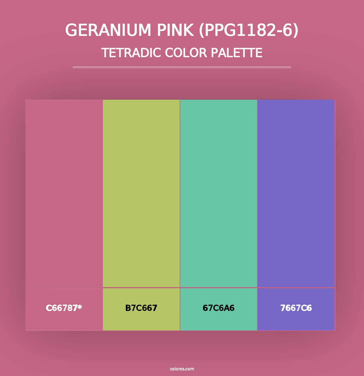 Geranium Pink (PPG1182-6) - Tetradic Color Palette