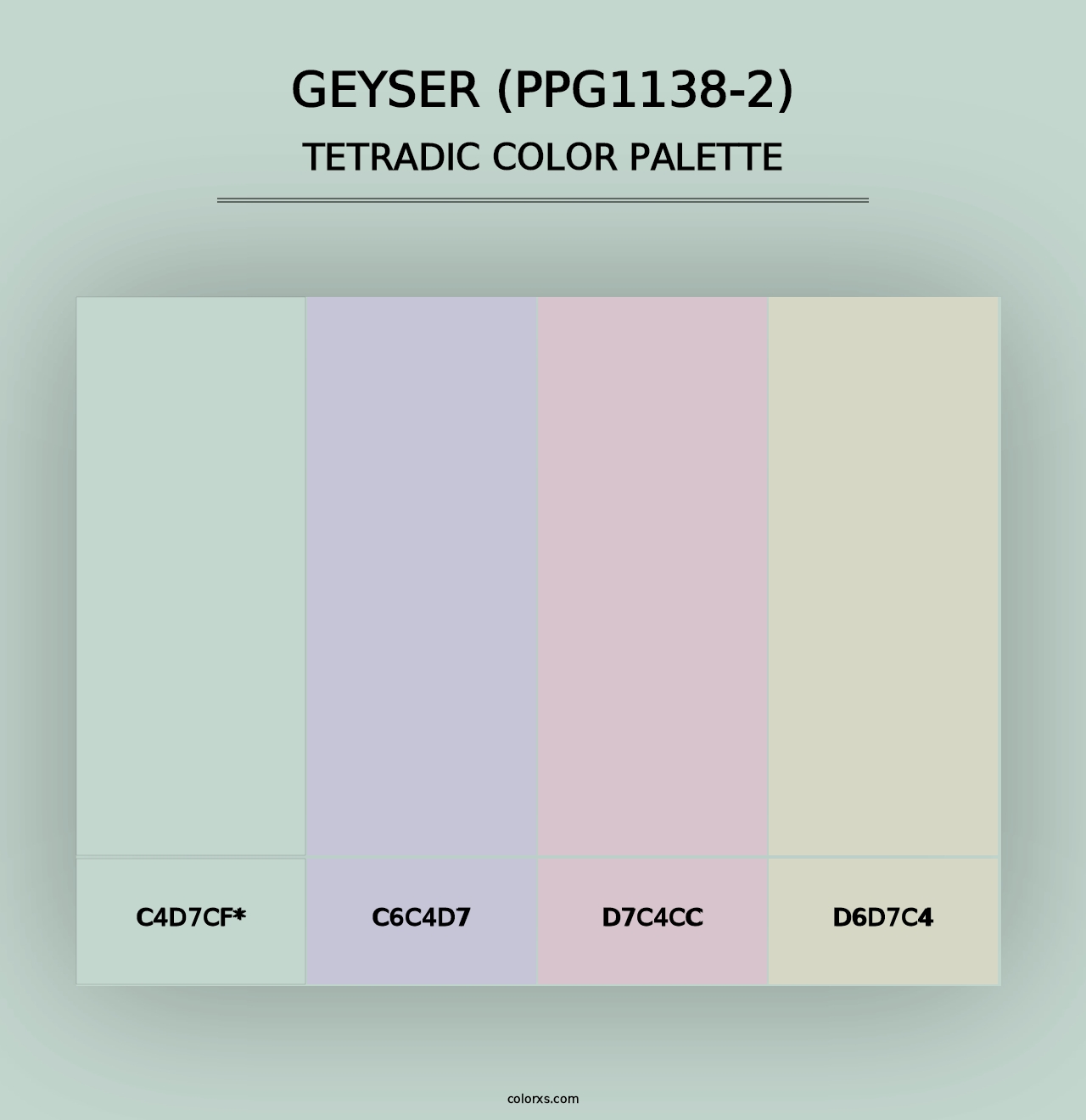 Geyser (PPG1138-2) - Tetradic Color Palette