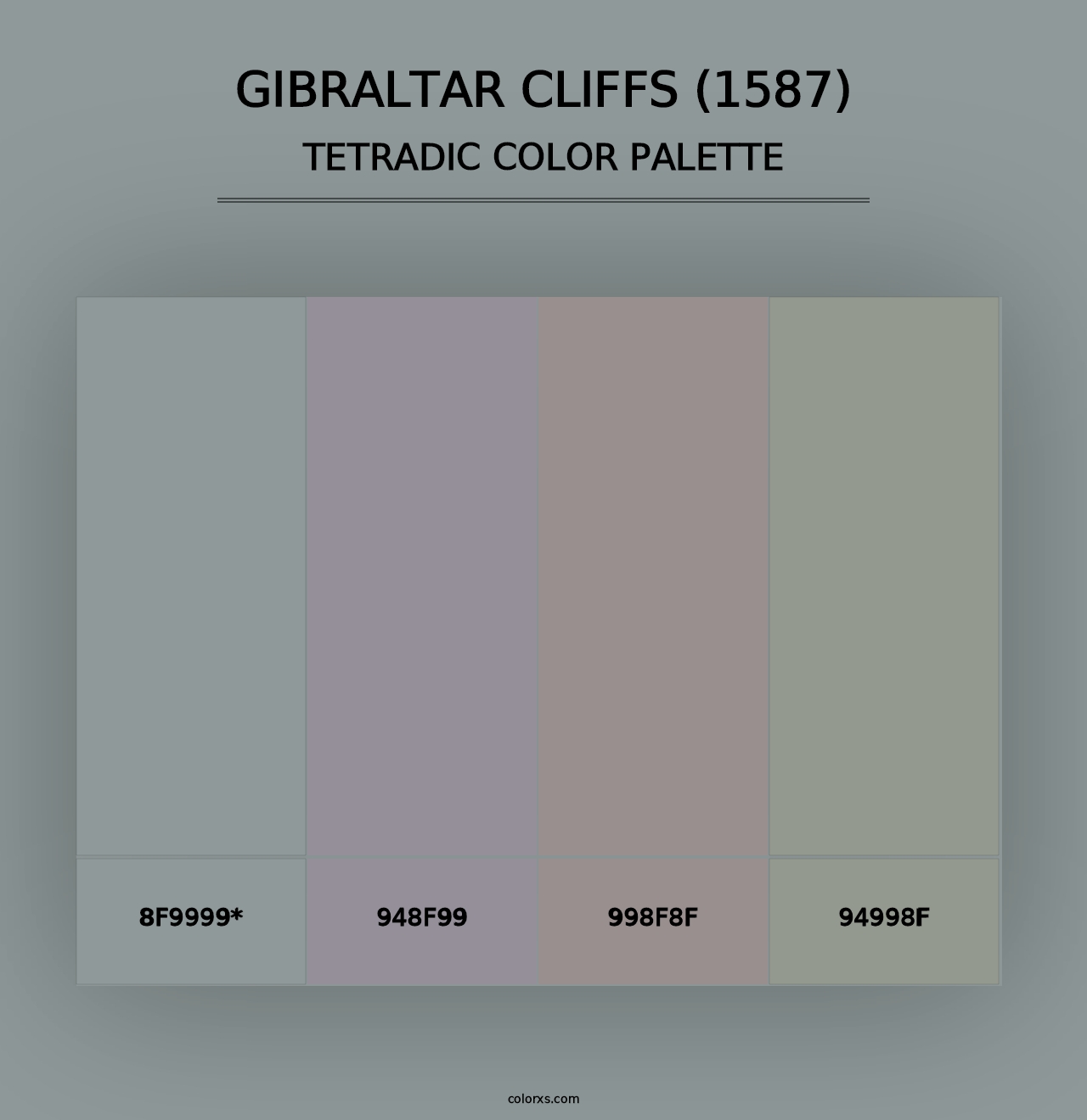 Gibraltar Cliffs (1587) - Tetradic Color Palette