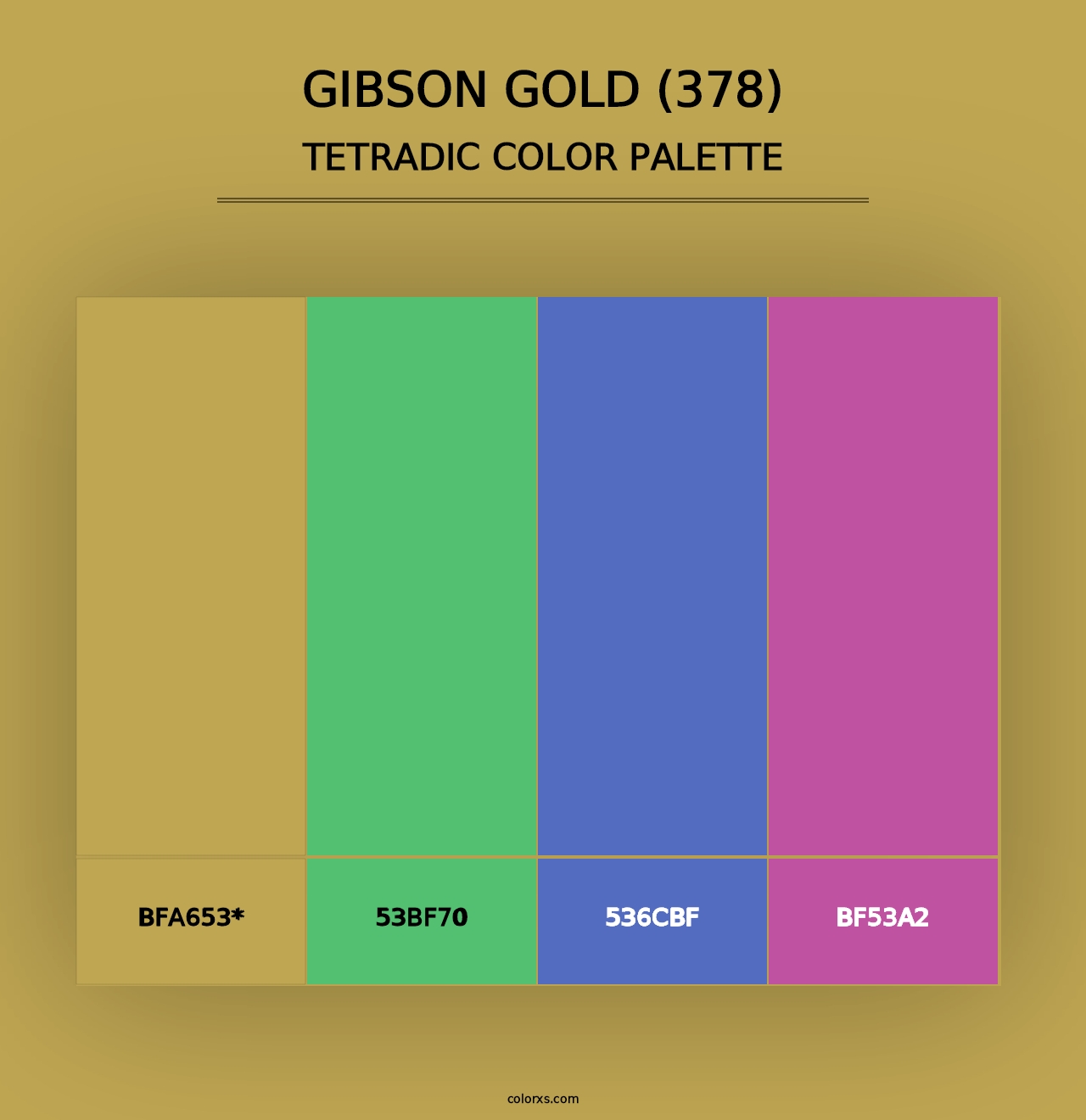 Gibson Gold (378) - Tetradic Color Palette