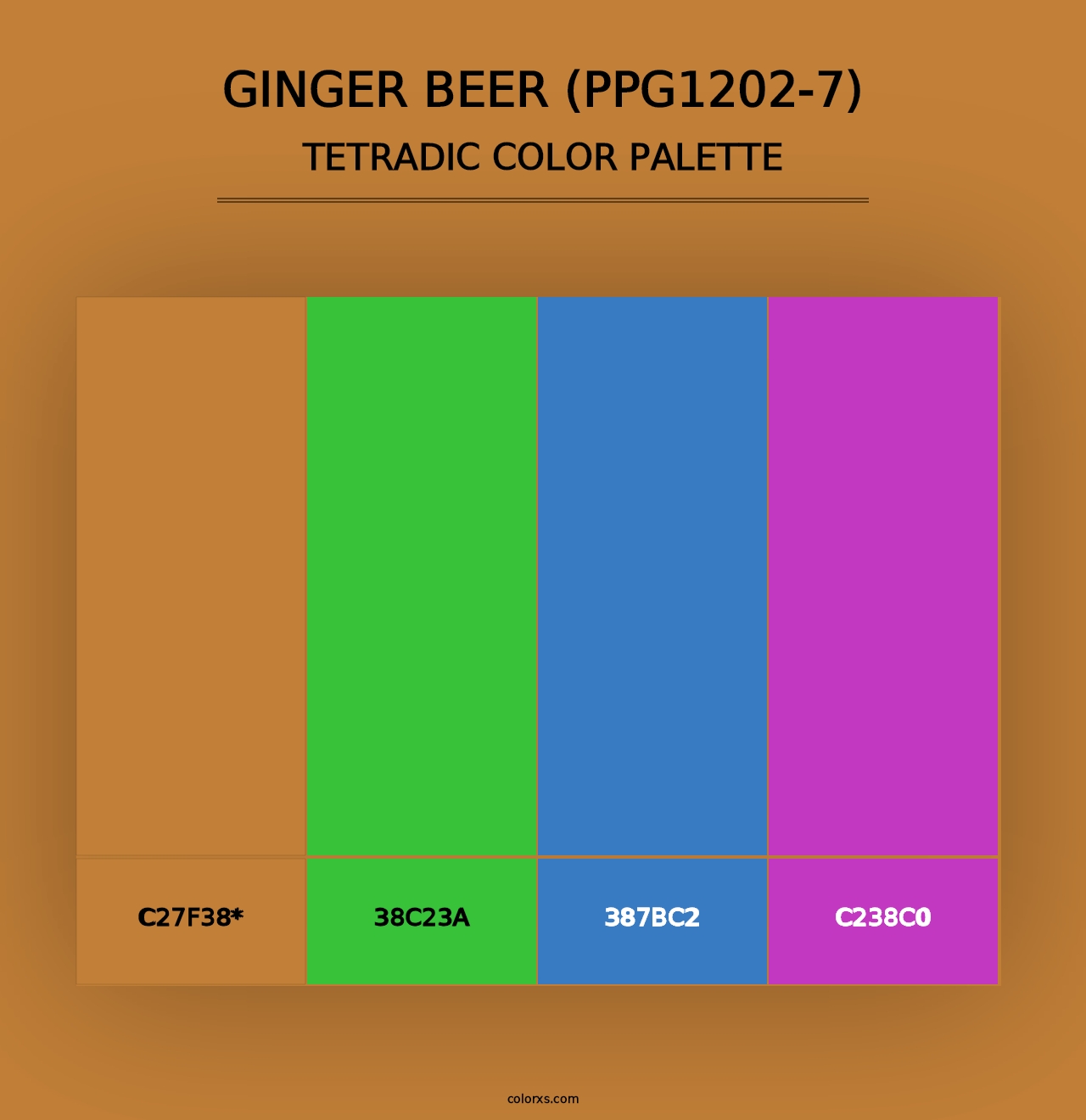 Ginger Beer (PPG1202-7) - Tetradic Color Palette